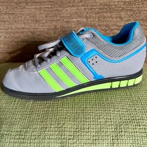 Adidas Powerlift Gray and Neon Green Weight Lifting Shoe